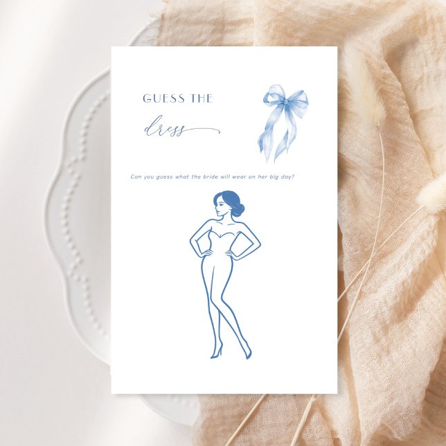 Papier Blue Bow Fête des mariées Devine Le Jeu De Robe (Créateur téléchargé)