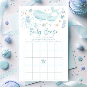 Papier Blue Boy Under the Sea Baby shower Bingo Jeu