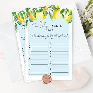 Papier Blue citron Baby jeu de race