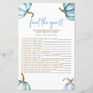 Papier Blue Citrouille Fall Trouvez Le Jeu Baby shower In
