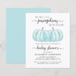 Papier Blue Citrouille Twin Boys Drive Par Baby shower