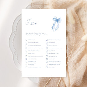 Papier Blue Coquette Bow I Spy Fête des mariées Jeu