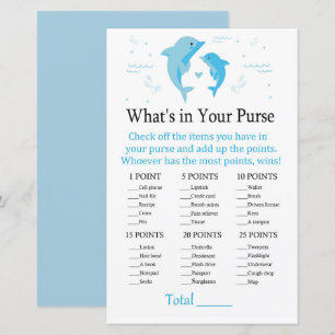 Papier Blue Dolphin Qu'y a-t-il dans votre sac à main