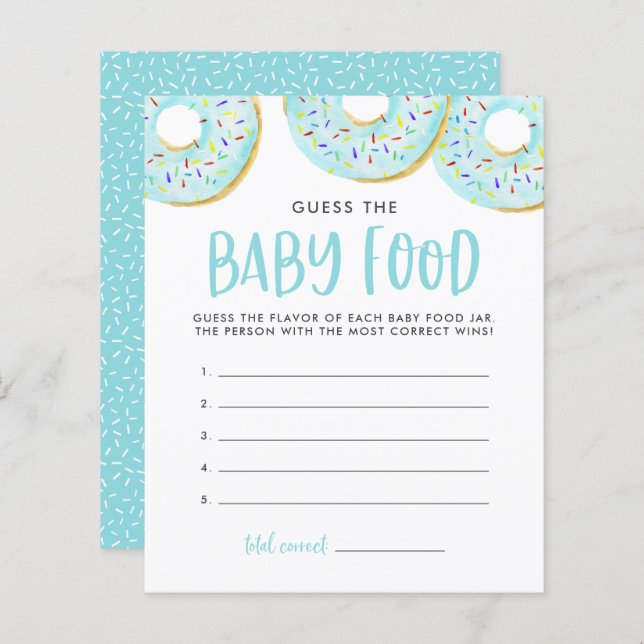 Papier Blue Donuts Devine Le Baby shower alimentaire pour (Devant / Derrière)