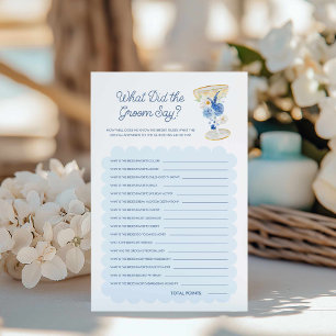 Papier Blue Floral Qu'est-ce qui a fait Groom Bridal Game