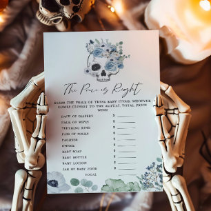 Papier Blue Gothique Floral Crâne Le prix est le bon jeu