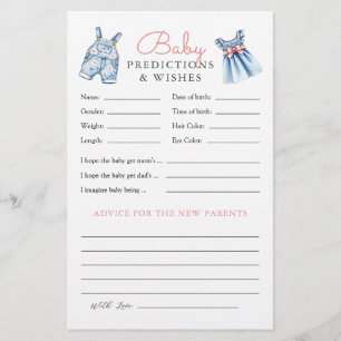 Papier Blue Jean Baby shower Prédictions et conseils