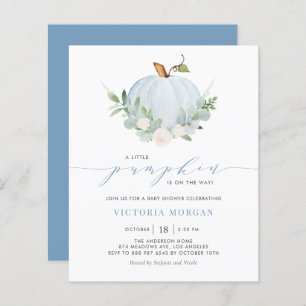 Papier Blue Little Citrouille Automne Baby Brunch Invitat