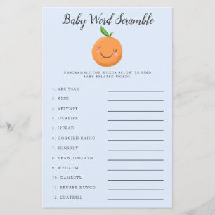 Papier Blue Little Cutie Baby Word Scramble Jeu