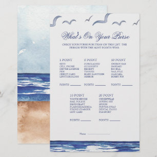 Papier Blue Nautical Coastal Sea Whats on Your Purse Game
