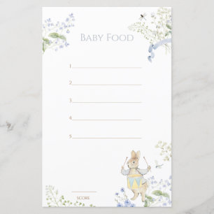 Papier Blue Peter the Rabbit Guess Baby Food Game