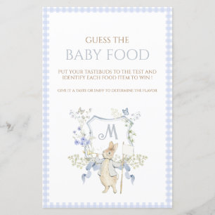 Papier Blue Peter the Rabbit Guess Baby Food Game