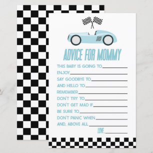 Papier Blue Race Voiture Conseil Baby shower Activité de 