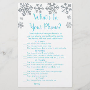 Papier Blue & Silver Snowflake What's In Your Phone Game
