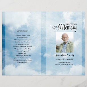 Papier Blue sky Funeral Program template