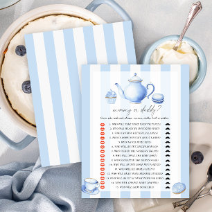 Papier Blue tea party - jeu de baby shower maman ou papa
