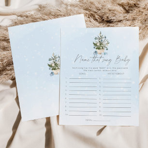 Papier Blue winter Nom cette chanson jeu de baby shower