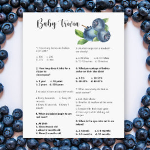 Papier Blueberry - Baby Trivia Baby shower Jeu