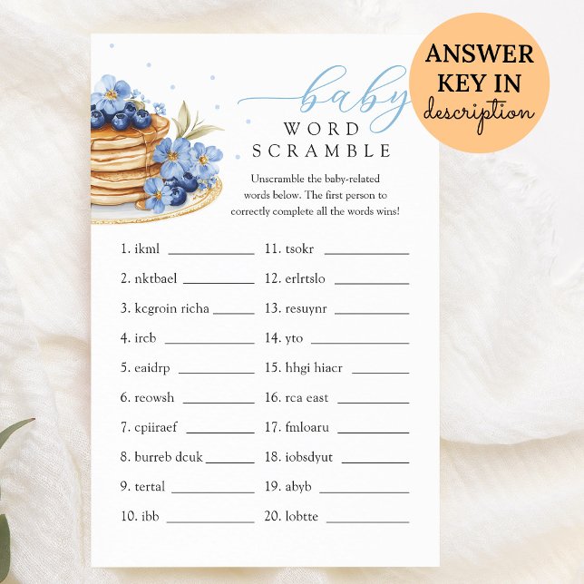 Papier Blueberry Bébé Brunch Bébé Mot Scramble Jeu (Créateur téléchargé)