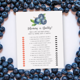 Papier Blueberry - maman ou papa jeu de baby shower