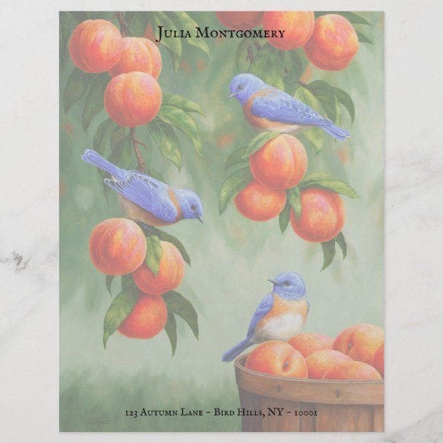 Papier Bluebirds et Peach Tree (Devant)