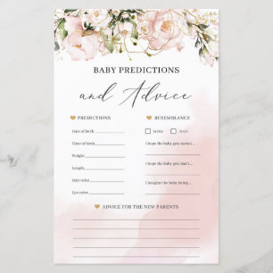 Papier BLush baby shower d'or rose prédictions et conseil