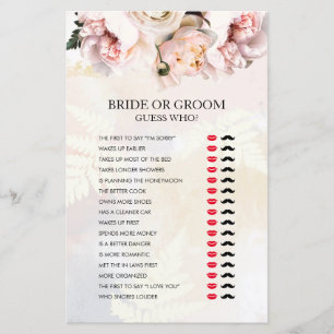 Papier Blush Floral Bride ou Groom Douche Jeu