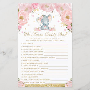 Papier Blush Floral Elephant Qui Connaît Daddy Meilleur J