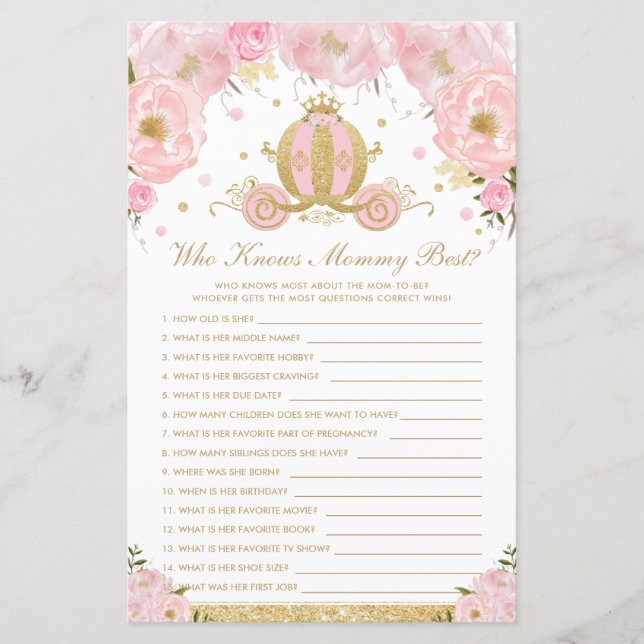 Papier Blush Floral Princess Qui Connaît Maman Meilleur J (Devant)