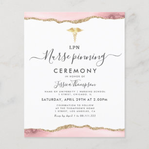 Papier blush or Infirmière pinning cérémonie Invitation