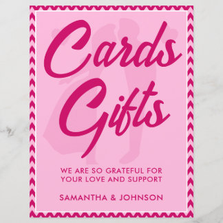 Papier Blush Pink Chevron Cards & Gifts Wedding Sign