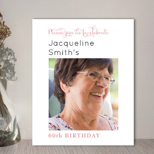 Papier Blush Pink Photo Invitation Anniversaire