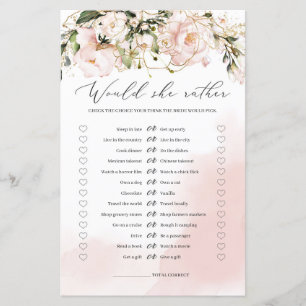 Papier Blush rose Floral Voudrait-elle Plaire Game Boho B