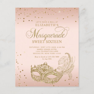 Papier Blush Rose Gold Photo Mascarade Sweet 16
