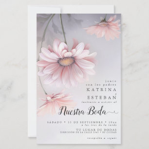 Papier Boda en margaritas rosas pálidas españolas