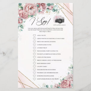 Papier Bohème floral roux eucalyptus cadre or I Spy