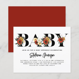 Papier Boho Anemone Botanical Baby Sprinkle Invitation