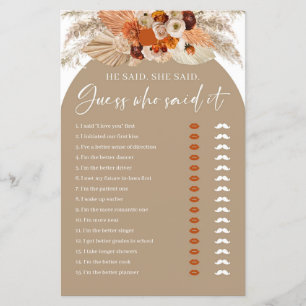 Papier Boho arch terracotta il a dit qu'elle a dit le jeu