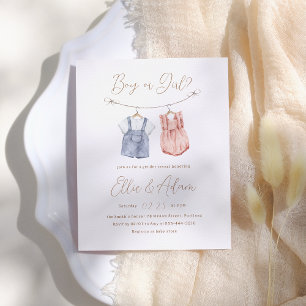 Papier Boho Baby Clothes Budget Sexe Reveillez Invitation