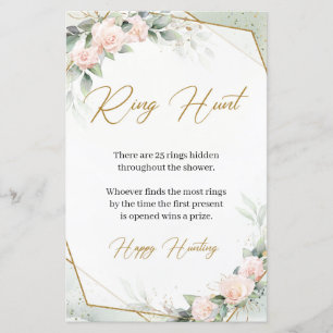 Papier Boho Blush et or verdure Ring Hunt Game