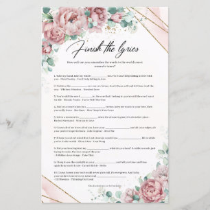 Papier Boho blush eucalyptus cadre or Finir le Lyrique