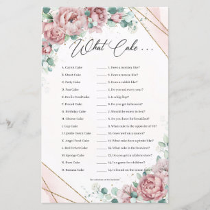 Papier Boho Blush floral eucalyptus cadre or What Cake
