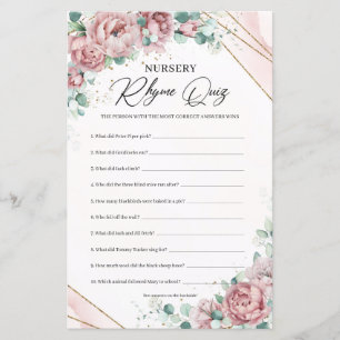Papier Boho blush floral or vert verdure Nursery Rhyme Qu