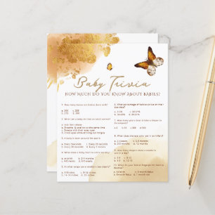 Papier Boho Butterfly Baby Trivia Baby shower Jeu