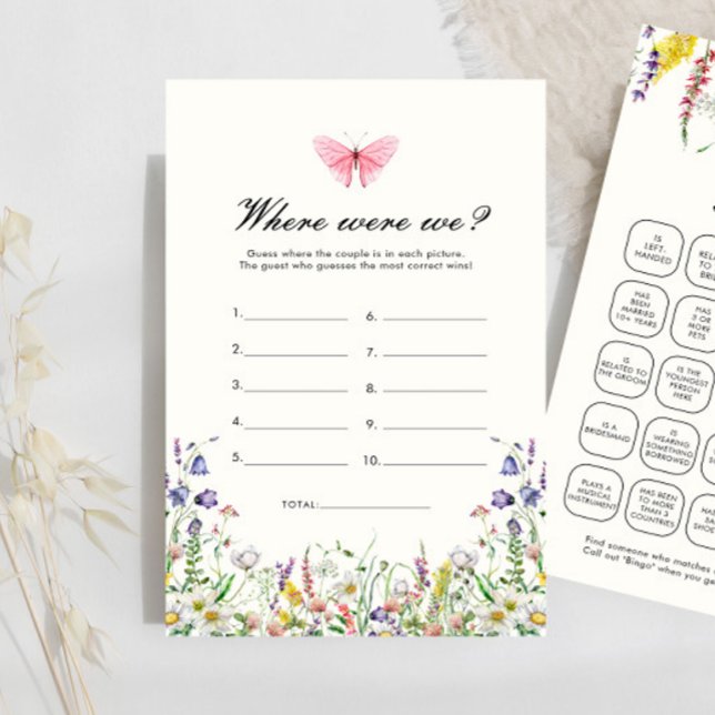 Papier Boho Butterfly Où Étions-Nous Fête des mariées Jeu (Créateur téléchargé)