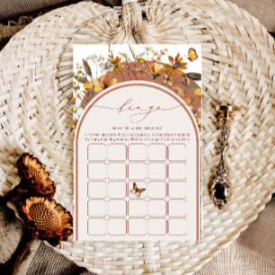 Papier Boho Chic Fleur sauvage Arch Bride Jeu de Bingo