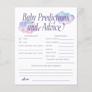 Papier Boho Cloud Girl Baby Predictions & Conseils Card
