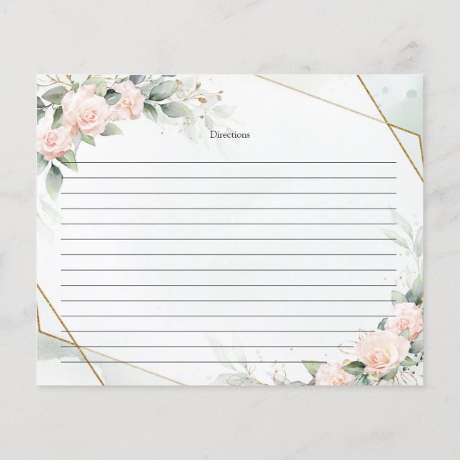Papier Boho Elegant pastel rose recette de verdure (Dos)