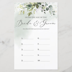 Papier Boho Eucalyptus feuillage Devinez L'Age Photo Jeu