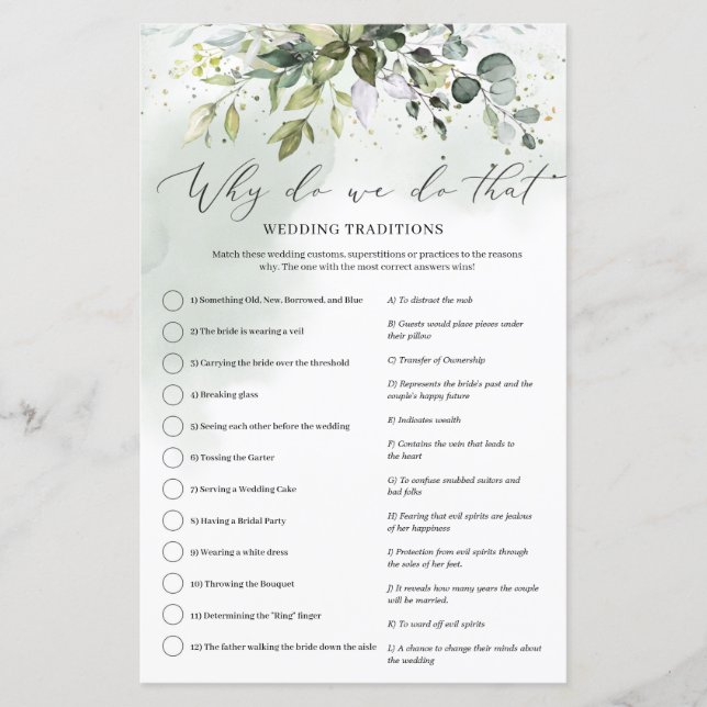 Papier Boho Eucalyptus verdure Pourquoi faisons-nous ce j (Devant)